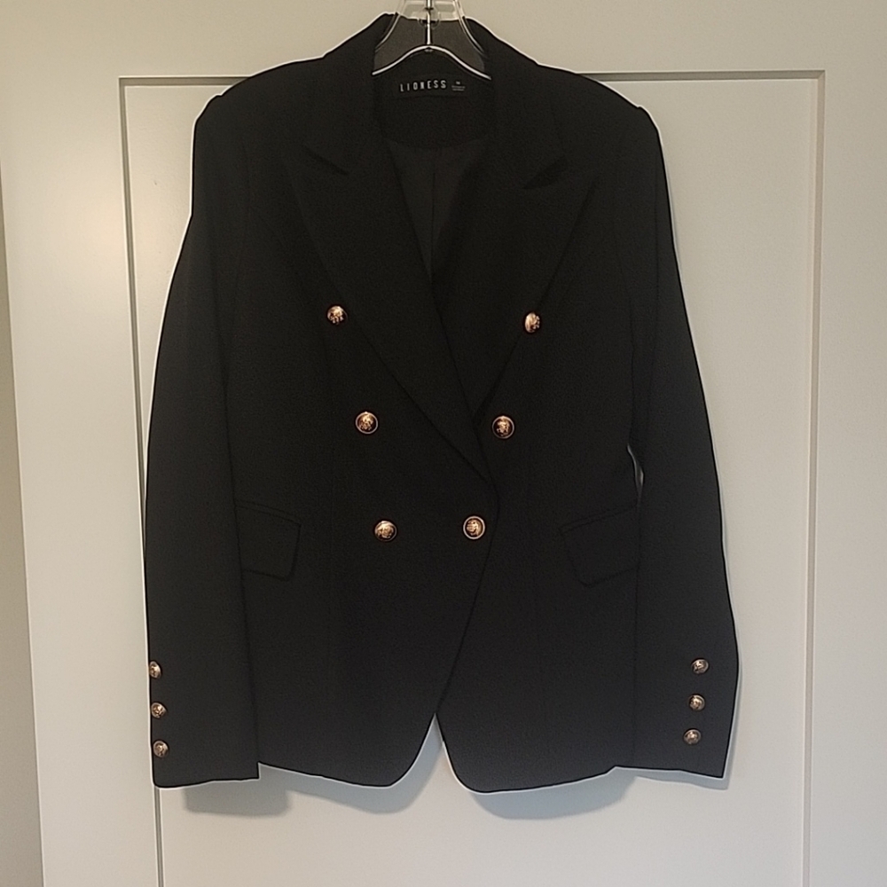 Lioness Black Blazer with Gold Buttons